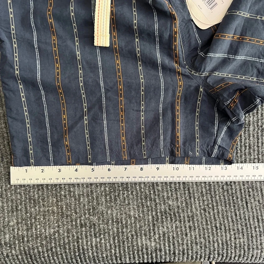 NWT Prana Indio Heritage Short Men's Small Stormy Night Blue Striped 4in Inseam